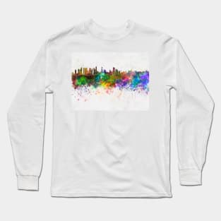 Belem skyline in watercolor background Long Sleeve T-Shirt